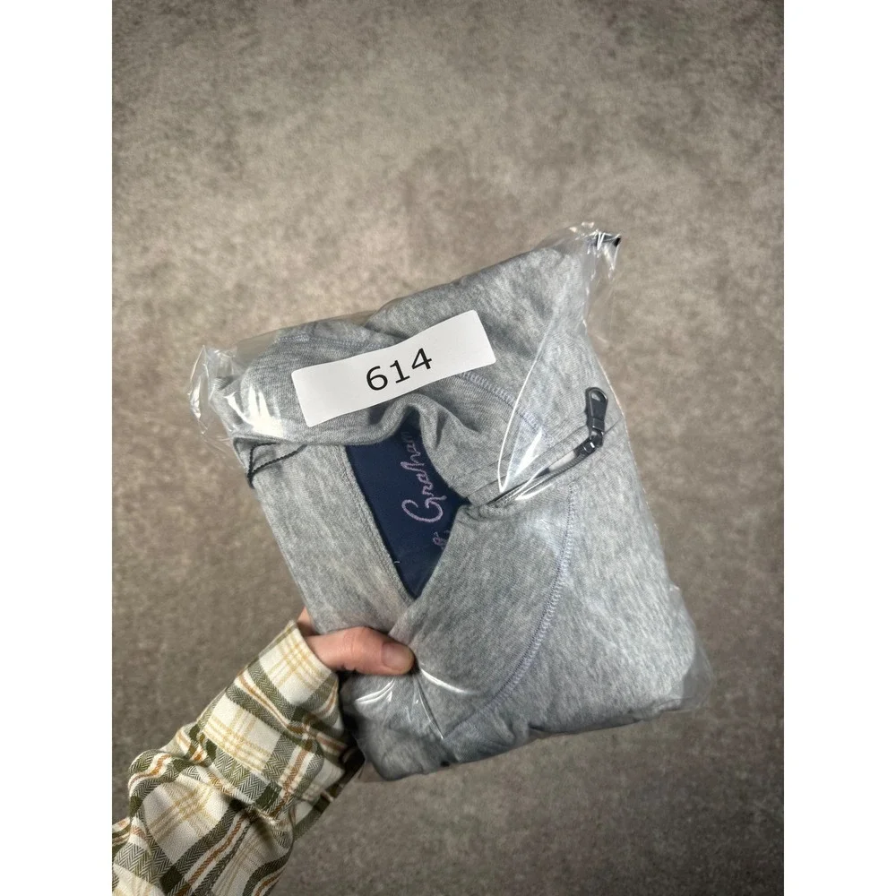 NWT Robert Graham‎ Men's L Fulham Quarter Zip Pullover Sweater Grey